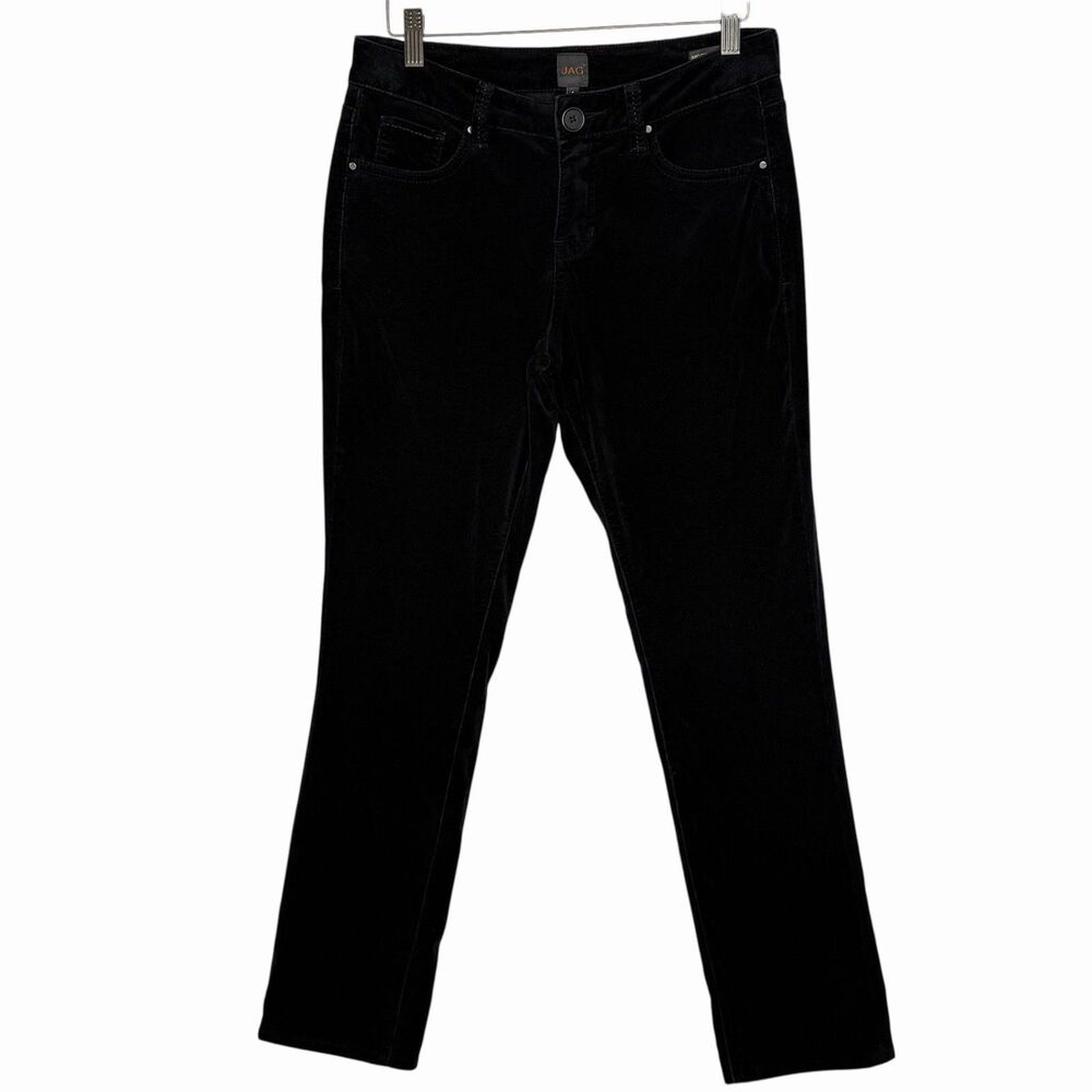 JAG Women’s Size 4 Straight Leg‎ Corduroy Pants Black Mid Rise Academia Preppy